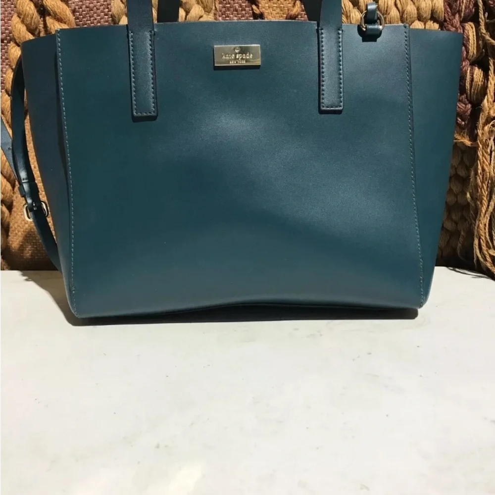 KATE SPADE Putnam Drive Nelle Convertible Work Commuter Tote Teal MSRP: $348 - Picture 7 of 16